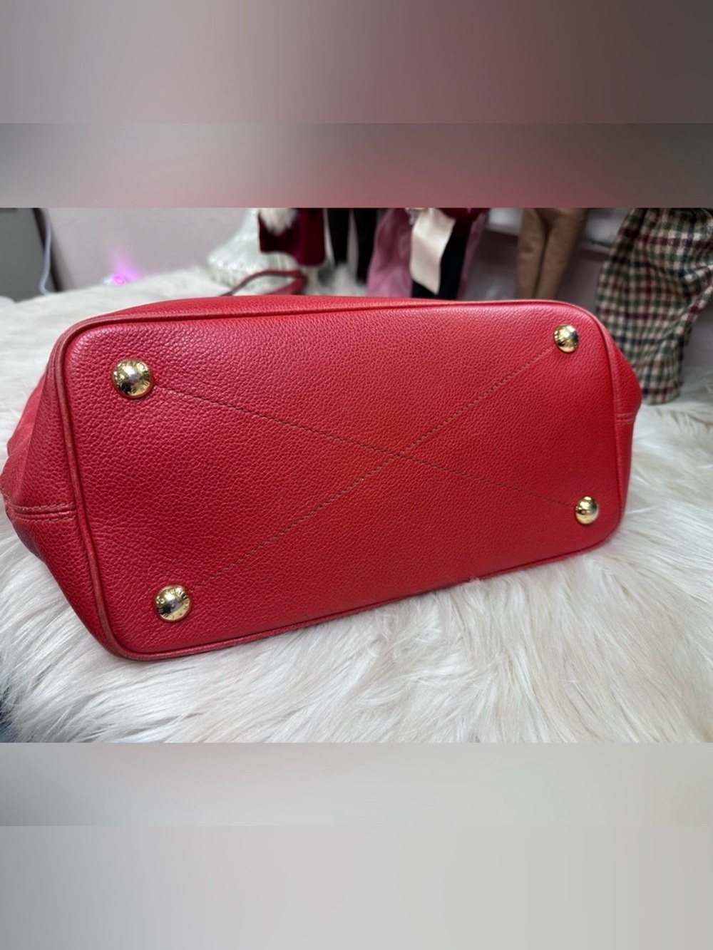 ❤️Authentic LOUIS VUITTON AH1142 Citadine PM Monogram Empreinte Tote Bag Red - Picture 5 of 16